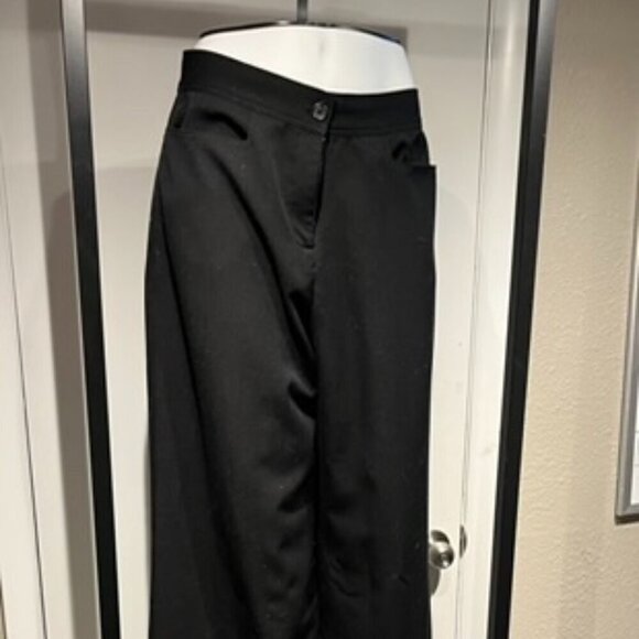 Women’s Black Dress Pants By Clara Sun Woo Wide Leg Zipper Fly - Picture 9 of 12